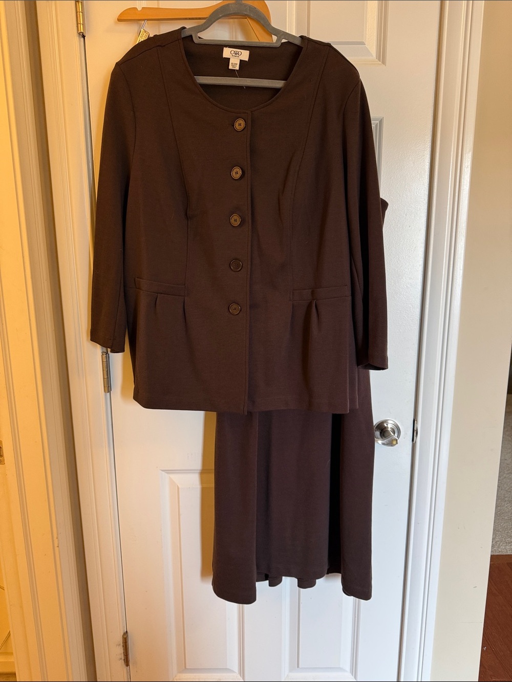 Cato Dark Brown Two-Piece Skirt Set